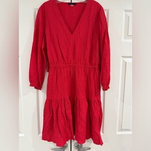 Women’s Tommy Hilfiger Red Ruffled Tiered Midi Dress